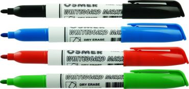 Osmer Fine Whiteboard Marker - Black - Pack of 12